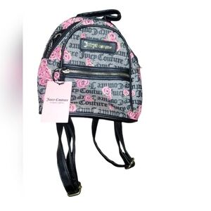 Juicy Couture Gray and Pink Floral Backpack